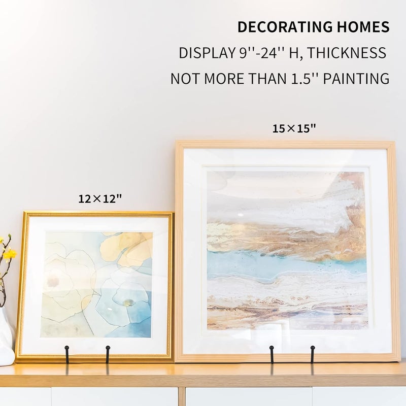 Decolore 8 Inch 3 Pack Black Metal Plate Holder Display Stands for Picture, Decorative Plate, Book, Photo Easel, Artistic Work - Image 4